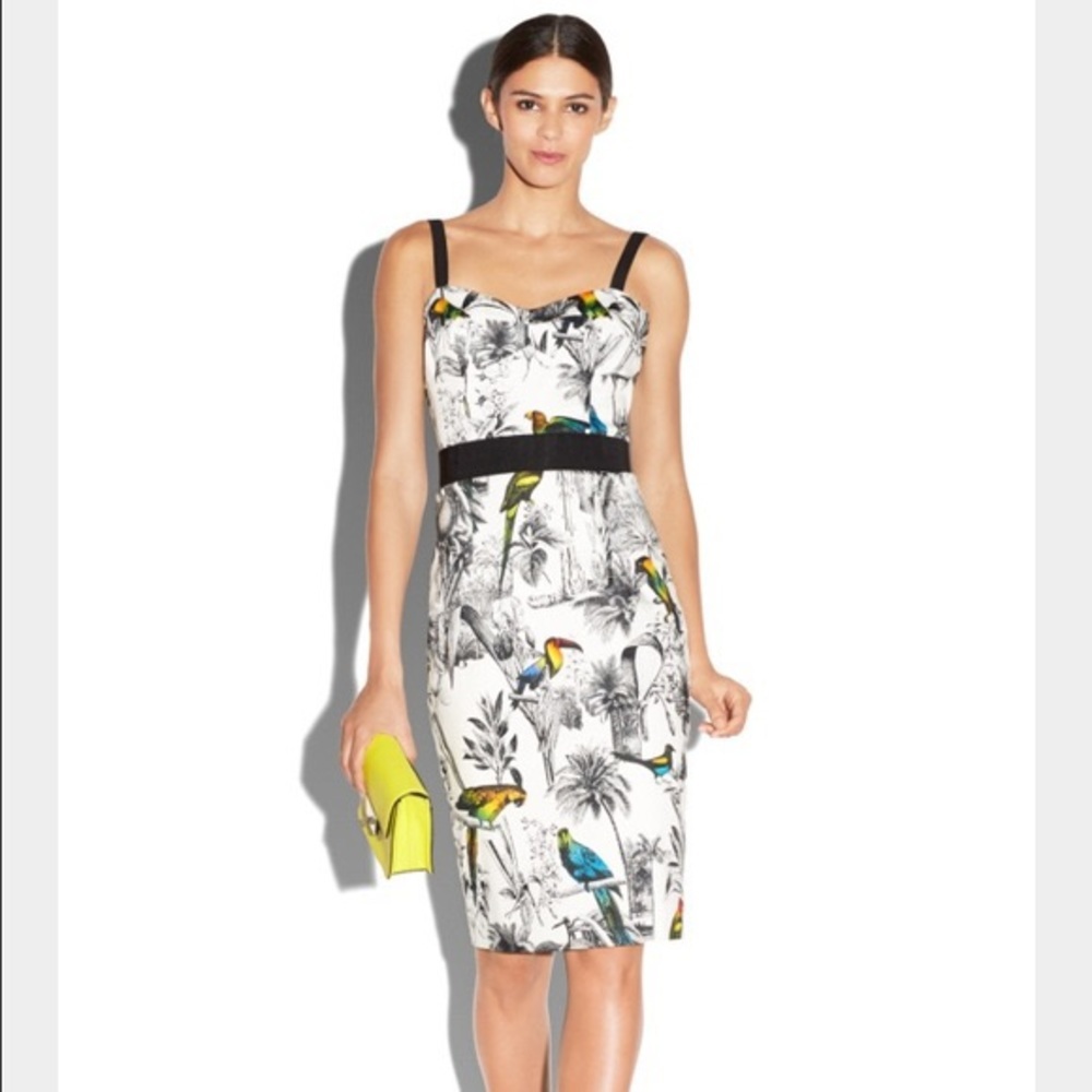 NWT Milly Tropical Prints Bird Pencil Skirt